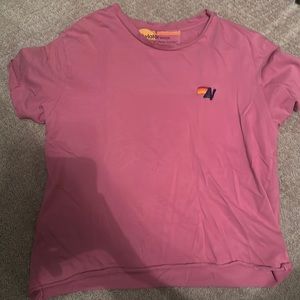 Aviator Nation Women’s tee shirt in magenta, size small.